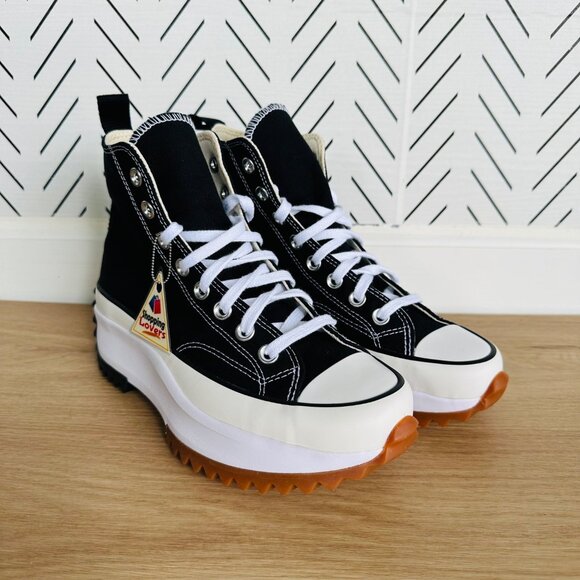 ⭐Converse Run Star Hike Hi 6.5 Mens Shoes Black Platform Canvas Sneakers 166800C - Picture 2 of 9